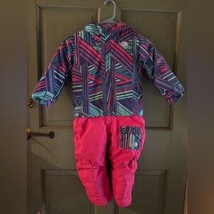 The North Face Kids' Pink and Blue Geometric Snowsuit